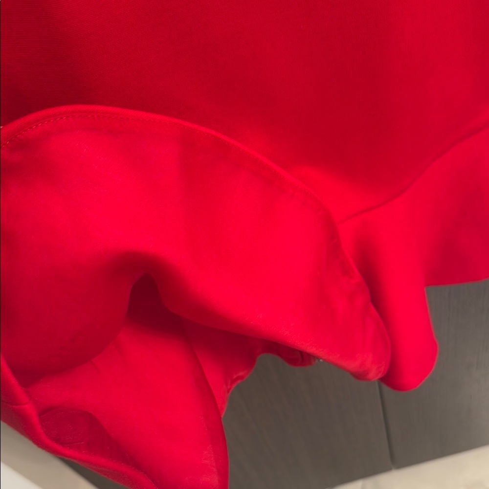 Alice + Olivia Red Long Sleeve Peplum Blouse - Picture 5 of 16